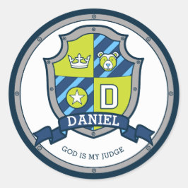 Daniel Buchstabe D Name bedeutet "heraltrockene Sc Runder Aufkleber
