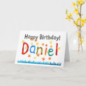 "Daniel" Geburtstags-Karte Karte (Gelbe Blume)