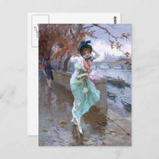 Daniel Hernández Morillo: Parisian Girl Postkarte (Vorne/Hinten)