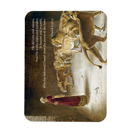 Daniel im Lions Den Bible Art Scripture Magnet (Vertikal)