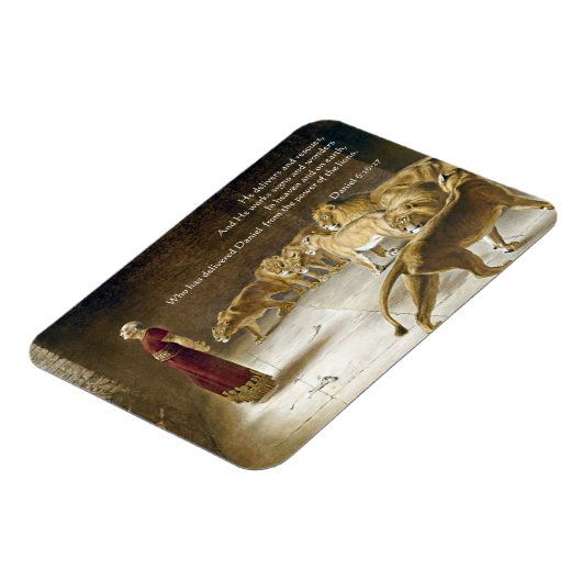 Daniel im Lions Den Bible Art Scripture Magnet (Linke Seite)