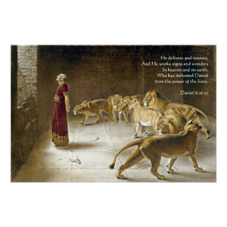 Daniel im Lions Den Bible Art Scripture Poster