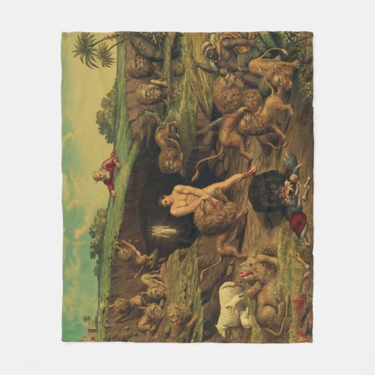 Daniel in den Lions' Den Fleecedecke (Vorderseite)