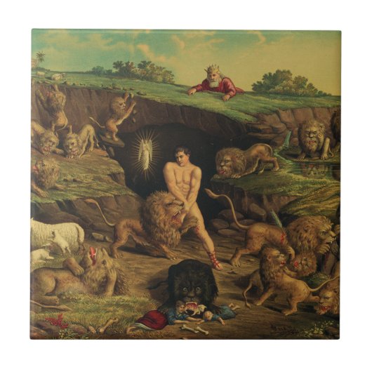 Daniel in den Lions' Den Fliese (Vorderseite)