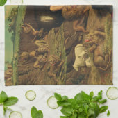 Daniel in den Lions' Den Geschirrtuch (Gefaltet)