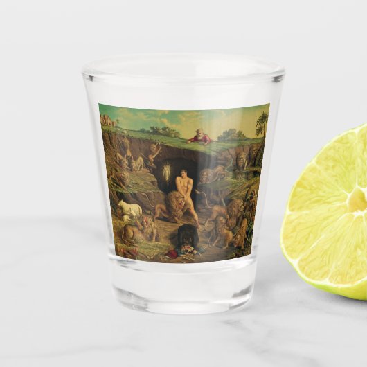 Daniel in den Lions' Den Schnapsglas (Vorderseite)
