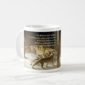 Daniel in der die Höhlen-Bibel-Kunst-Schrift des Kaffeetasse (Vorderseite Links)