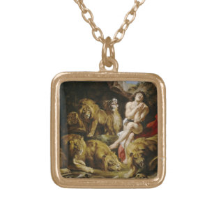 Daniel in der Farbe Peter Paul Rubens des Löwes Vergoldete Kette