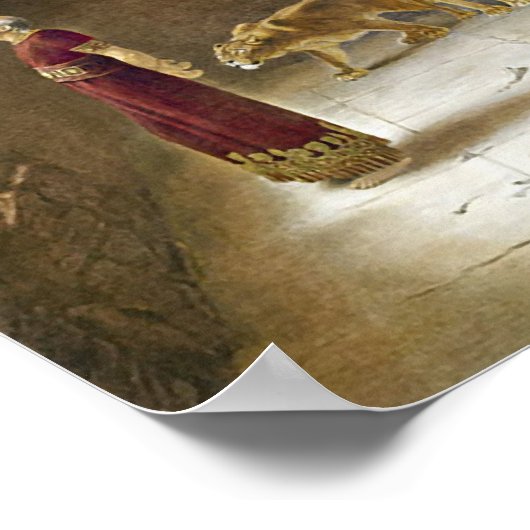Daniel in der Lions Den Bible Art Print Poster (Ecke)