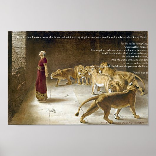 Daniel in der Lions Den Bible Art Print Poster (Vorne)