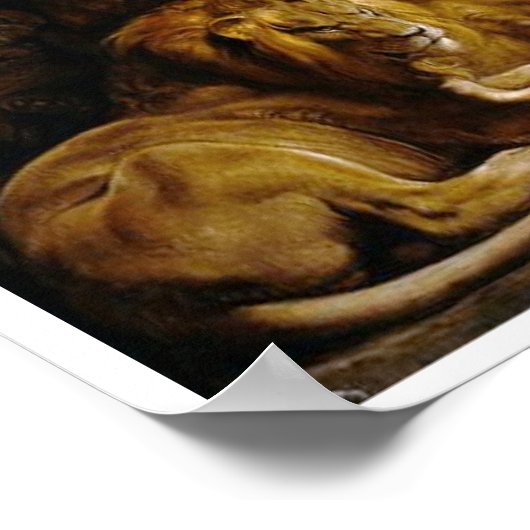 Daniel in der Lions-Den-Malerei Poster (Ecke)
