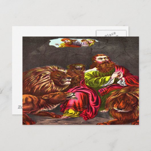 Daniel in der Löwenpostkarte Postkarte (Vorne/Hinten)