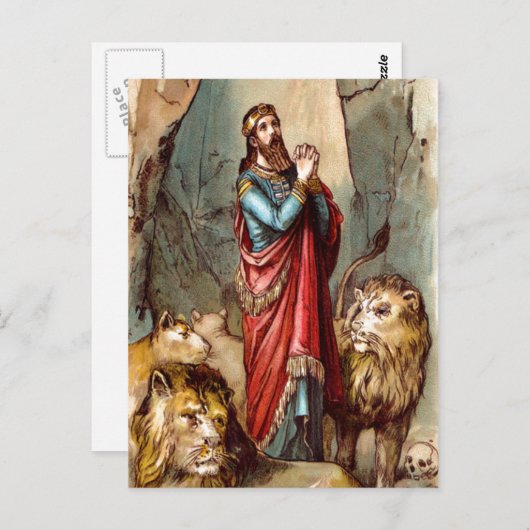 Daniel in der Löwenpostkarte Postkarte (Vorne/Hinten)