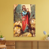 Daniel in der Löwenzunge ummantelte Canvas Leinwanddruck (Insitu (Wohnzimmer))