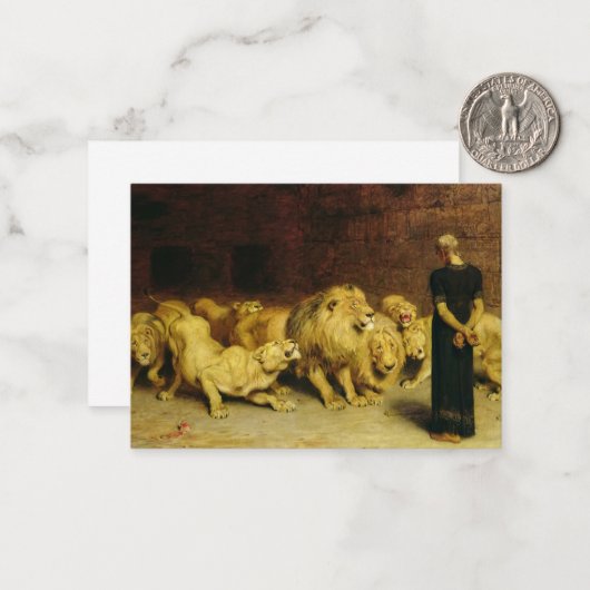 Daniel in the Lions' Den, 1872 by Briton Riviere Mitteilungskarte (Vorderseite/Rückseite Beispiel)