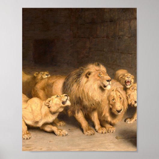Daniel in the Lions Den 1872 von Briton Riviere Poster (Vorne)