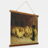 Daniel in the Lions' Den, 1872 von Briton Riviere Wandteppich Mit Holzrahmen (Gewinkelt)