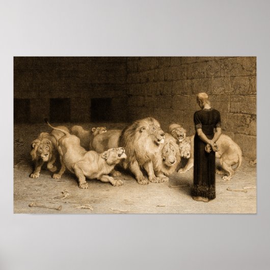 Daniel in the Lions Den, 1875 von Briton Riviere Poster (Vorne)