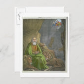 Daniel in the Lions' Den, aus einer Bibel, gedruck Postkarte (Vorne/Hinten)