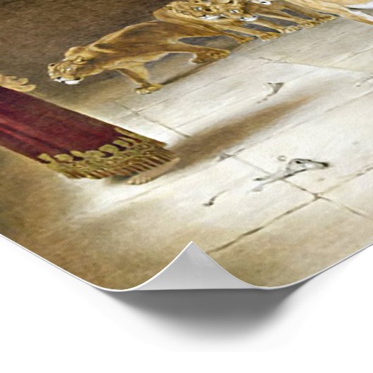 Daniel in the Lion's Den Bible Verse Art Scripture Poster (Ecke)