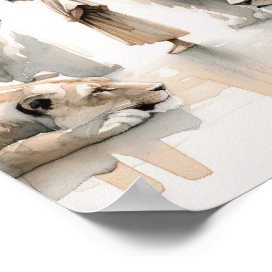 Daniel in the Lions Den, Digital Print, Skizzen, Poster (Ecke)