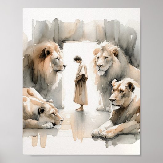 Daniel in the Lions Den, Digital Print, Skizzen, Poster (Vorne)