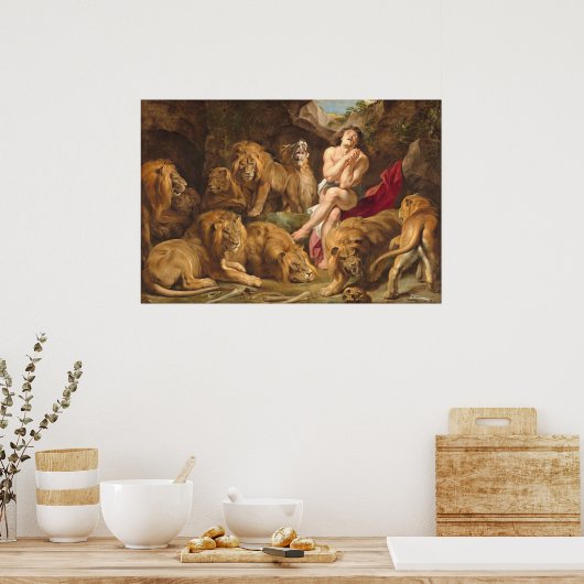 Daniel in the Lions' Den - Rubens Fine Art Poster (Küche)