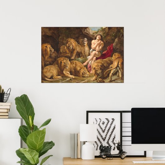 Daniel in the Lions' Den - Rubens Fine Art Poster (Heimbüro)