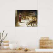 Daniel in the Lion's Den w/Bible Verse Art Print Poster (Küche)