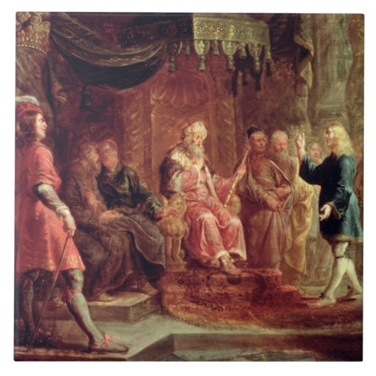 Daniel interpretiert Nebuchadnezzars ersten Traum Fliese (Vorderseite)