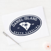 Daniel Island South Carolina Marine Flaggenpalmen Ovaler Aufkleber (Umschlag)