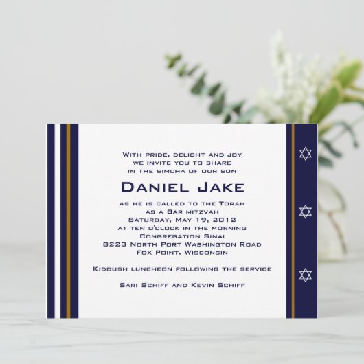 Daniel Jake Custom Einladung (Stehend Vorderseite)