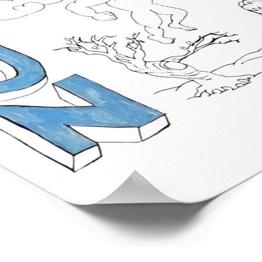 Daniel Johnston Fun Zeichnend Sticker Poster (Ecke)