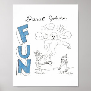 Daniel Johnston Lustiger Zeichnungsaufkleber Poster
