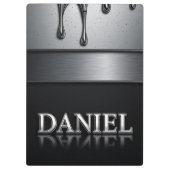 Daniel Name mit tröpfelndem flüssigem Metall Klemmbrett (Rückseite)