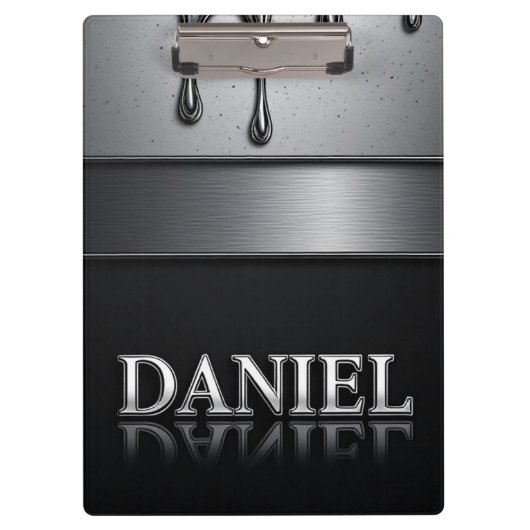 Daniel Name mit tröpfelndem flüssigem Metall Klemmbrett (Vorderseite)