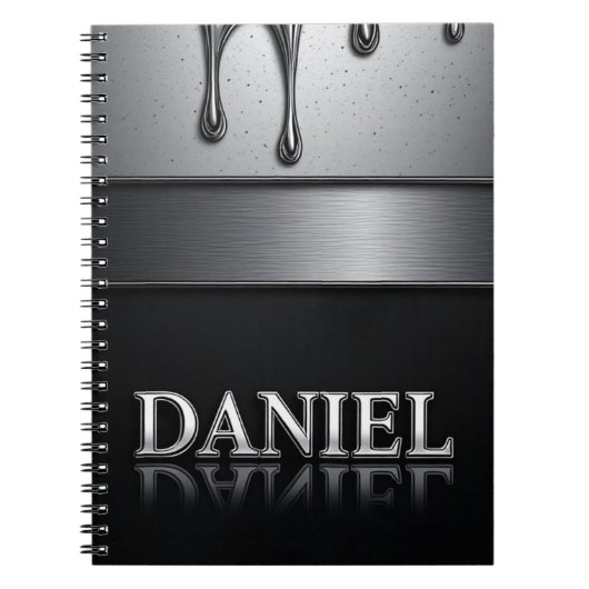 Daniel Name mit tröpfelndem flüssigem Metall Notizblock (Vorderseite)