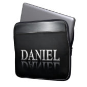 Daniel Name mit tropfendem flüssigem Metall Laptopschutzhülle (Vorderseite Links)