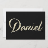 Daniel Name white gold Handwriting Karte (Vorderseite)