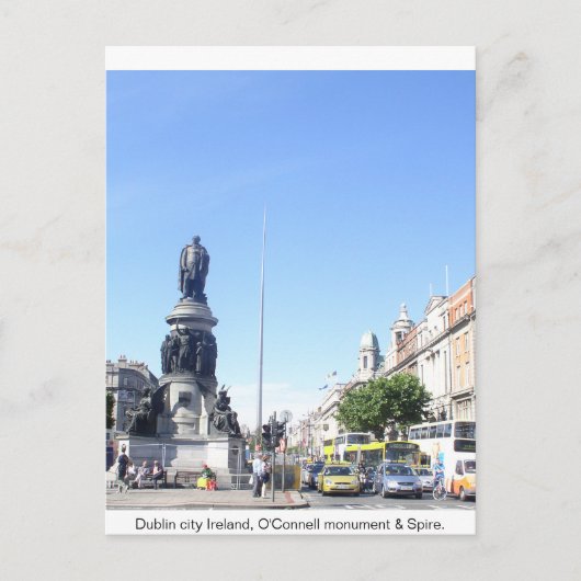 Daniel O'Connell Monument Image & Dublin Spion Postkarte (Vorderseite)