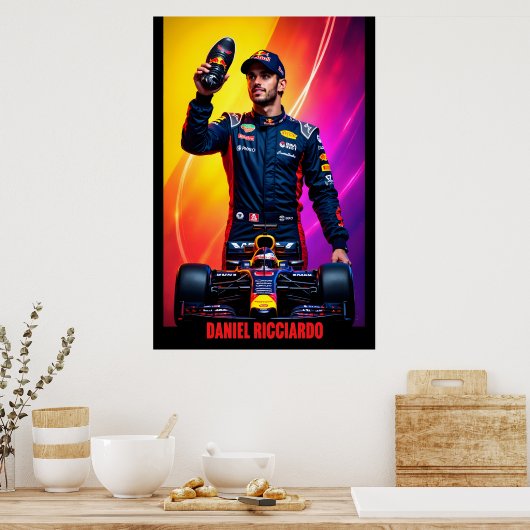 Daniel Ricciardo Formula One Racing Champion Poster (Küche)
