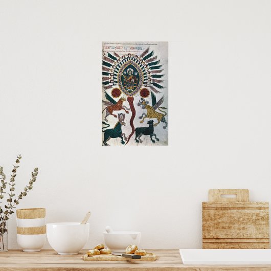 Daniel sieht Vier Bestien und Gott Poster (Küche)