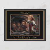 Daniel stehend in den Löwen im antiken Look Postkarte (Vorderseite)