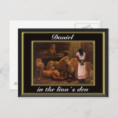 Daniel stehend in den Löwen und der schwarzen Post Postkarte (Vorne/Hinten)