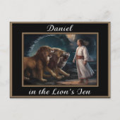 Daniel stehend in den Löwen und der schwarzen Post Postkarte (Vorderseite)
