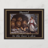 Daniel stehend in den Löwen und Steinmauern Postkarte (Vorderseite)
