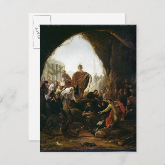 Daniel tötet den Drachen von Baal Postkarte (Vorne/Hinten)