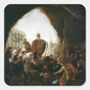 Daniel tötet den Drachen von Baal Quadratischer Aufkleber