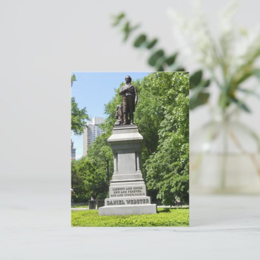 Daniel Webster Statue Central Park NY Postcard Postkarte (Stehend Vorderseite)
