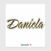Daniela black gold Lettering Aufkleber Sticker (Blatt)